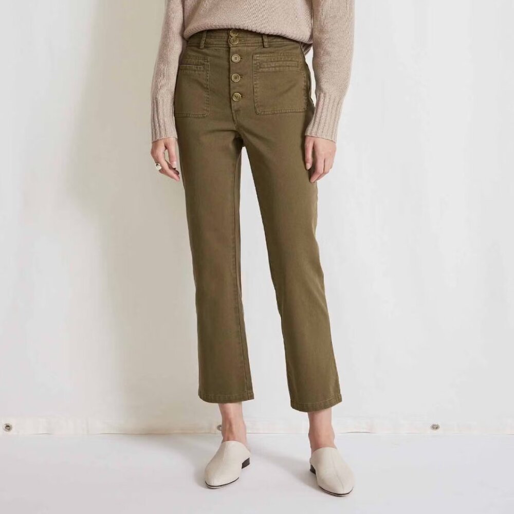 Apiece Apart Slim Marston Pants, Size 4, Olive